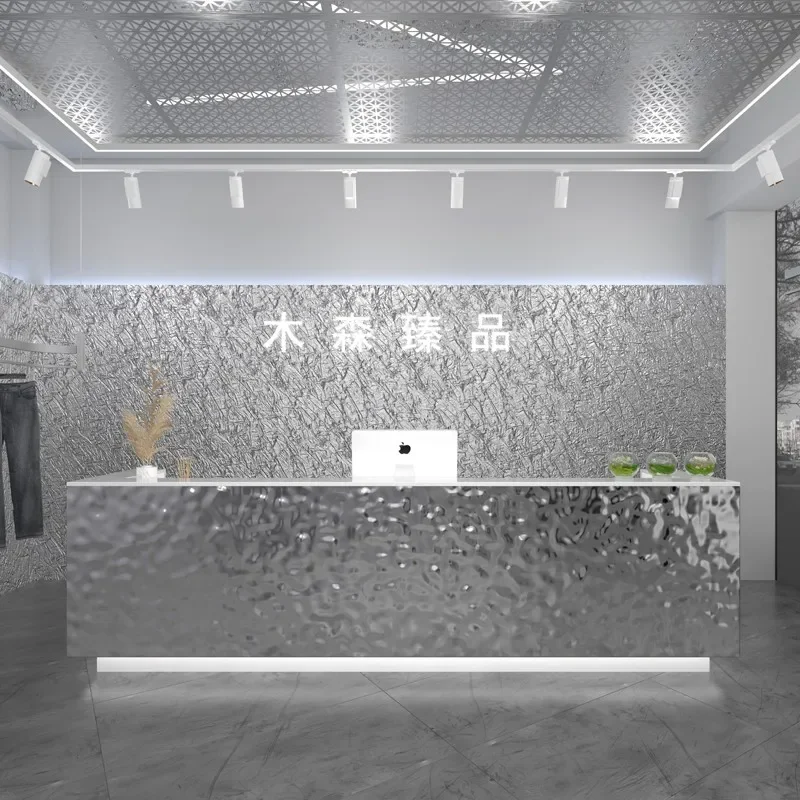 Modern Simple Reception Desks Nordic Stainless Steel Outfit Shop Beauty Salon Counter Center Atril Furniture Receptionsdisk FYRD
Modern Simple Reception Desks Nordic Stainless Steel Outfit Shop Beauty Salon Counter Center Atril Furniture Receptionsdisk FYRD