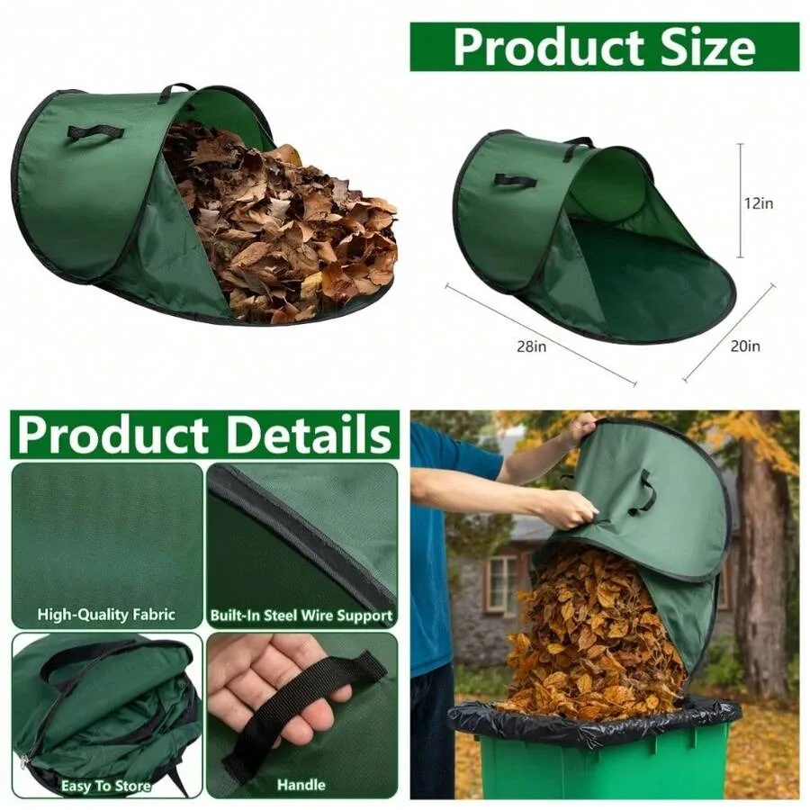 Foldable Up Leaf Collector Bag Miniature Lawn Leaf Grabber Portable Garden Waste Bag For Picking Up Leaves Weeds Branches Trash
Foldable Up Leaf Collector Bag Miniature Lawn Leaf Grabber Portable Garden Waste Bag For Picking Up Leaves Weeds Branches Trash
