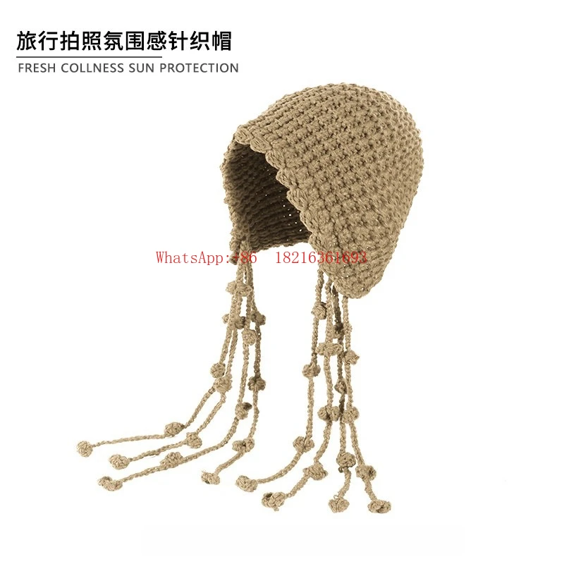 Travel Hollow Knitted Hat Women's 2025 New High-end Travel Versatile Fringed Baotou Hat
Travel Hollow Knitted Hat Women's 2025 New High-end Travel Versatile Fringed Baotou Hat