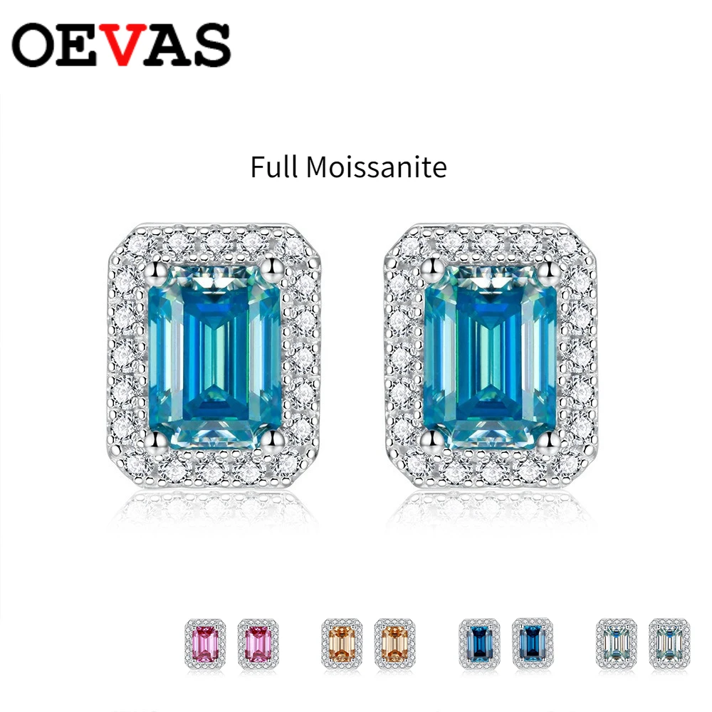 OEVAS 1 карат настоящие цветные серьги-гвоздики с муассанитом изумрудной огранки, 100% стерлинговое серебро 925 пробы для женщин, ювелирные украшения для свадебной вечеринки, подарок
OEVAS 1 карат настоящие цветные серьги-гвоздики с муассанитом изумрудной огранки, 100% стерлинговое серебро 925 пробы для женщин, ювелирные украшения для свадебной вечеринки, подарок