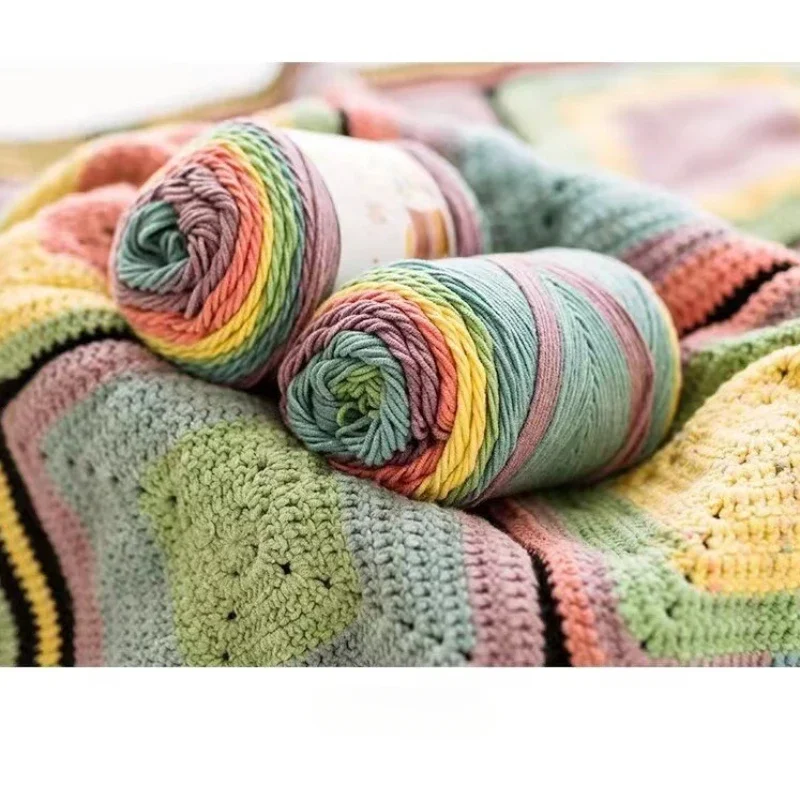 Brilliant Section Dyeing Rainbow Cotton Crochet Yarn Gradient Cake Colorful Thread Knitting Colored Cotton Yarn DIY Scarf Hat
Brilliant Section Dyeing Rainbow Cotton Crochet Yarn Gradient Cake Colorful Thread Knitting Colored Cotton Yarn DIY Scarf Hat