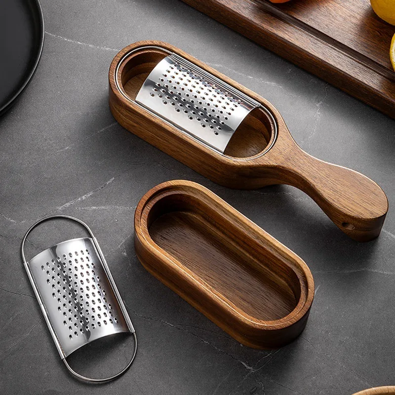 Stainless Steel Cheese Grater with Rosewood Storage Box Multi Function Kitchen Tool for Grating Slicing
Stainless Steel Cheese Grater with Rosewood Storage Box Multi Function Kitchen Tool for Grating Slicing
