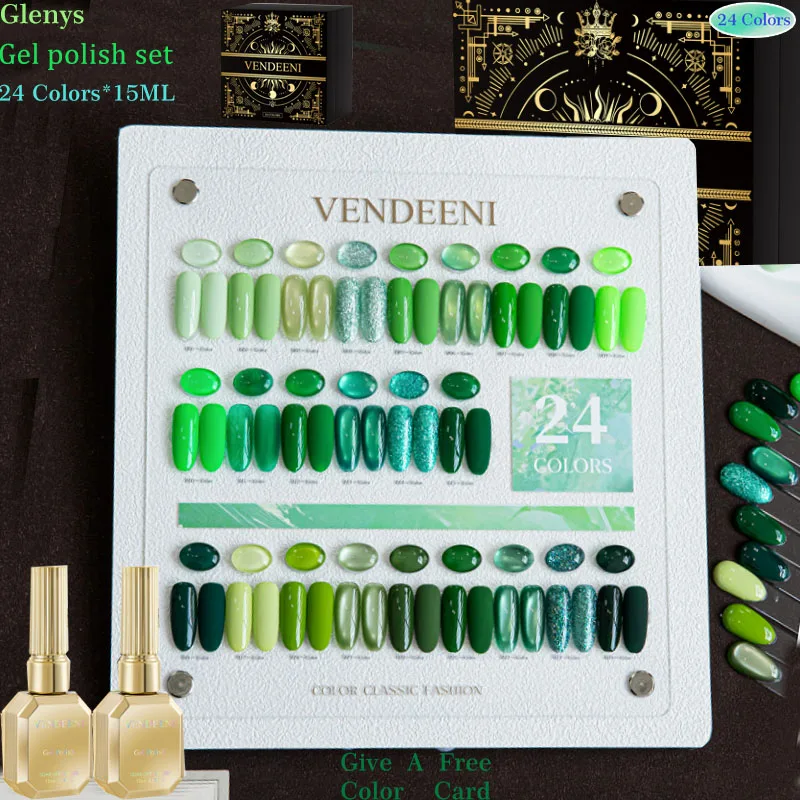 Glenys 24 Color Green nail polish Glue All Network Popular Soaking gel Color Matching Card Super Comfort Nail Art Clearcoat Set
Glenys 24 Color Green nail polish Glue All Network Popular Soaking gel Color Matching Card Super Comfort Nail Art Clearcoat Set