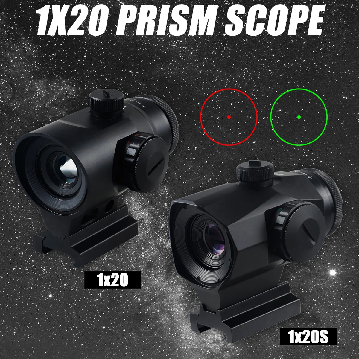 NEW 1x20mm Reflex Red Dot Sight 1x20S Red Green Light Adjustable Fully Multicoated Optic 1x Prism Sight for 20mm Rail Mount
NEW 1x20mm Reflex Red Dot Sight 1x20S Red Green Light Adjustable Fully Multicoated Optic 1x Prism Sight for 20mm Rail Mount