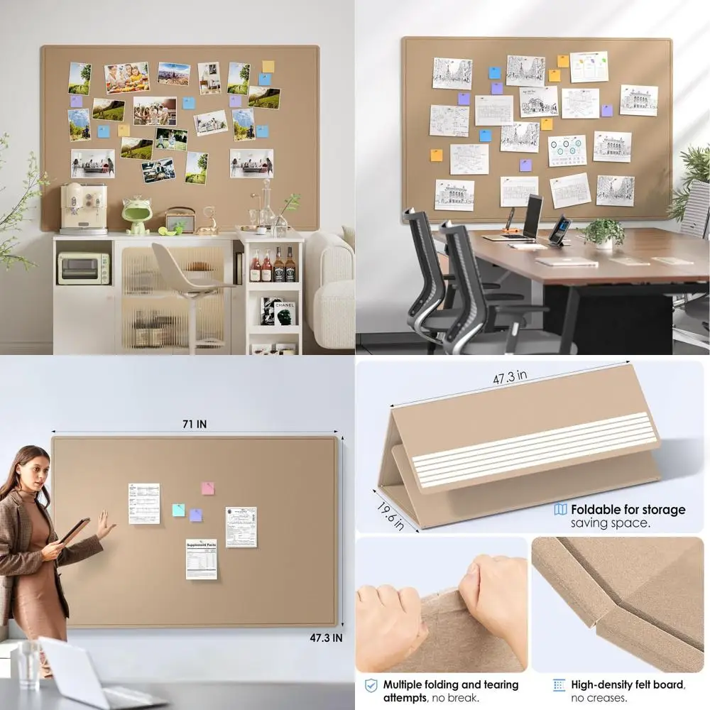 Large Foldable Felt Board, 72x48, Cork Board for Vision Board Supplies, Office, Home, School, Decorative Wall Display Board, Bei
Large Foldable Felt Board, 72x48, Cork Board for Vision Board Supplies, Office, Home, School, Decorative Wall Display Board, Bei