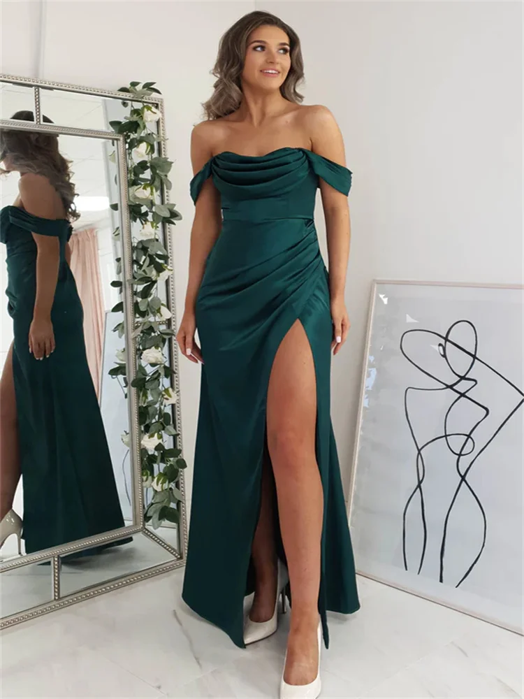 Trumpet Elegant Women Evening Dress Off-The-Shoulder Back Zipper Prom Dress Slim Temperament Sleeveless Floor Length With Satin
Trumpet Elegant Women Evening Dress Off-The-Shoulder Back Zipper Prom Dress Slim Temperament Sleeveless Floor Length With Satin