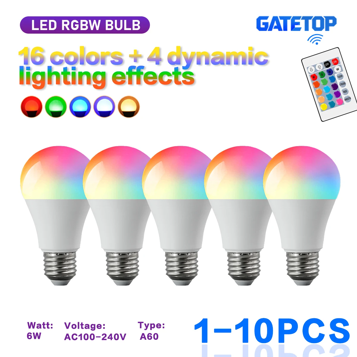 1-10 шт. A60 LED Smart RGBW 10 Вт 220 В CCT светодиодный прожектор E27 с инфракрасным пультом дистанционного управления подходит для красочного домашнего освещения
1-10 шт. A60 LED Smart RGBW 10 Вт 220 В CCT светодиодный прожектор E27 с инфракрасным пультом дистанционного управления подходит для красочного домашнего освещения