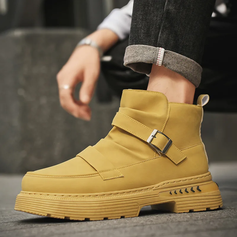 Autumn Winter Fashion Yellow Men's Motorcycle Boots Comfortbable Platform Leather Boots Men Ankle Boots with Zipper Men Botas
Autumn Winter Fashion Yellow Men's Motorcycle Boots Comfortbable Platform Leather Boots Men Ankle Boots with Zipper Men Botas