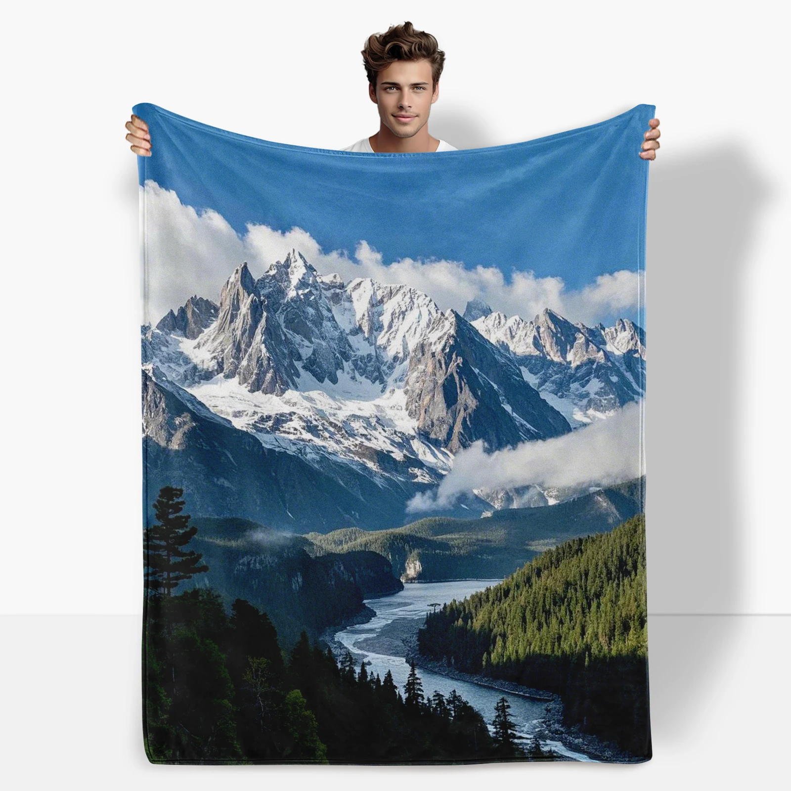 Snowy Mountains Rivers And Lush Forests Cozy Blanket Ideal For Giving To Family And Friends
Snowy Mountains Rivers And Lush Forests Cozy Blanket Ideal For Giving To Family And Friends