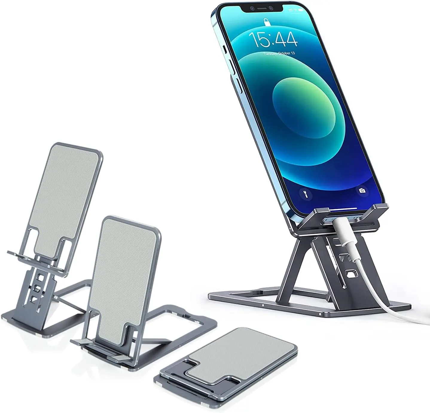 Height Adjustable Aluminum Phone Holder Foldable Anti-Slip Cell Cradle Mobile Stand for Desk Office Home Travel Smartphones
Height Adjustable Aluminum Phone Holder Foldable Anti-Slip Cell Cradle Mobile Stand for Desk Office Home Travel Smartphones