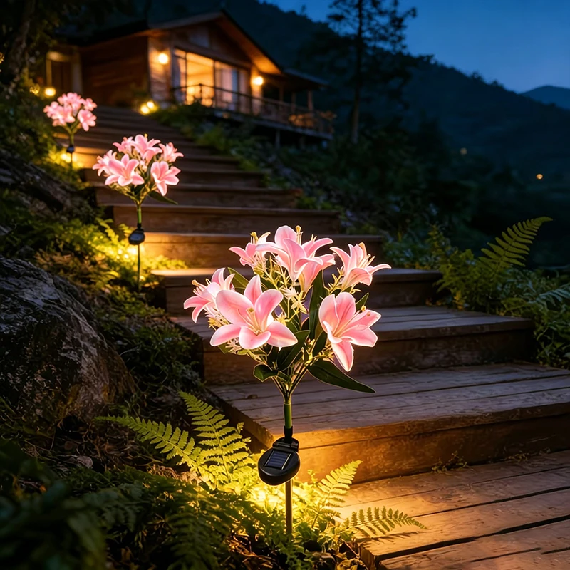 7‑Head Solar Lily Flower Stake Lights, Pink Waterproof Solar‑Powered Garden Decorative Lamp for Outdoor Patio Balcony Courtyard
7‑Head Solar Lily Flower Stake Lights, Pink Waterproof Solar‑Powered Garden Decorative Lamp for Outdoor Patio Balcony Courtyard