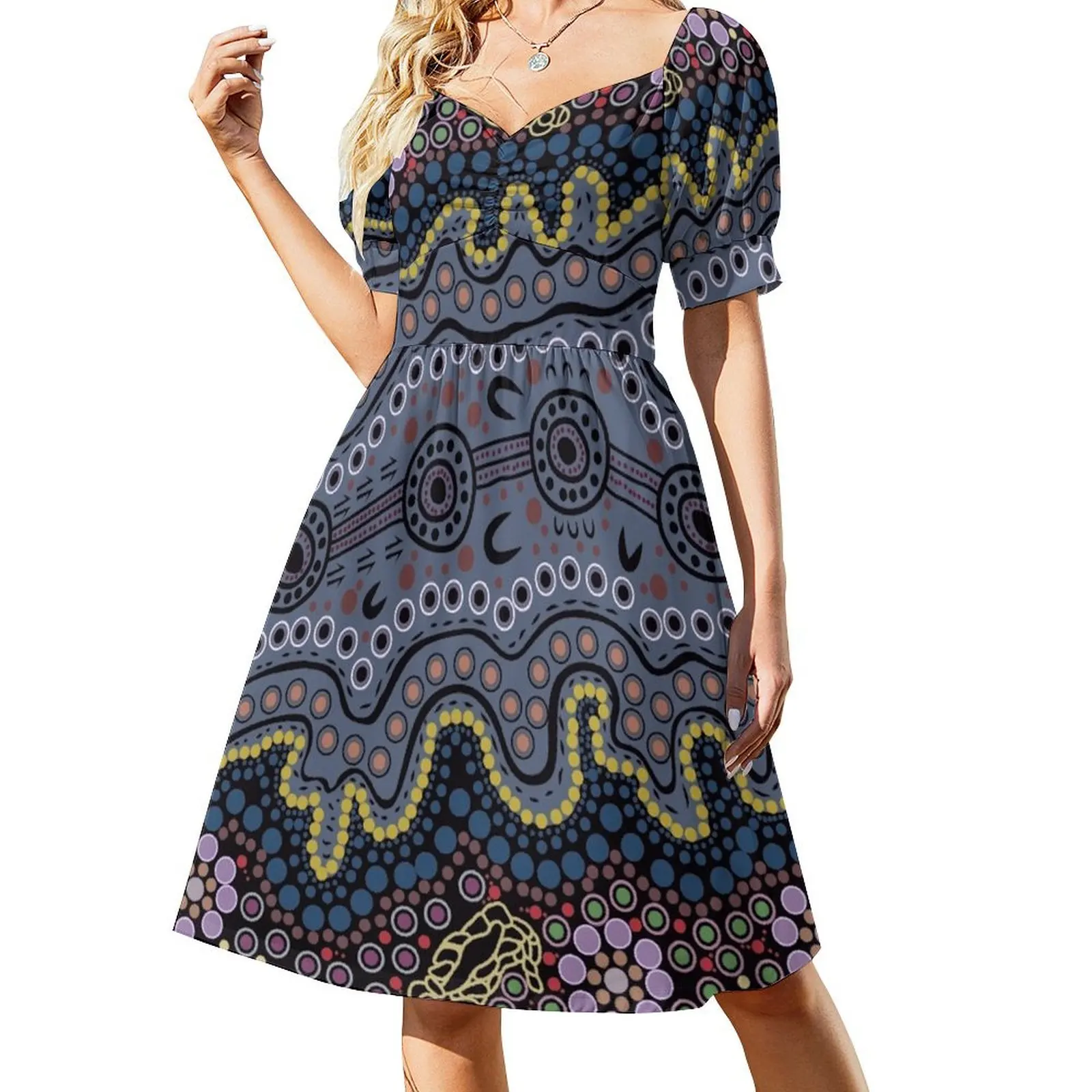 Yilawura - A pleasant place to camp Short Sleeved Dress beach dress chic and elegant evening dress
Yilawura - A pleasant place to camp Short Sleeved Dress beach dress chic and elegant evening dress