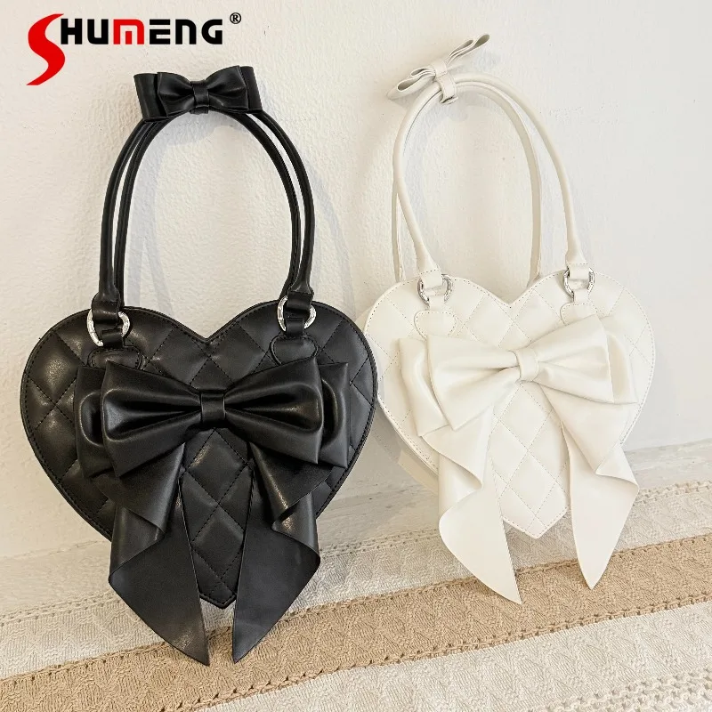 Japanese Lolita Handbag Cute Bow Heart Shape Shoulder Bag Fashion Sweet Girl Elegant Daily Casual Portable Shopping Bags Ladies
Japanese Lolita Handbag Cute Bow Heart Shape Shoulder Bag Fashion Sweet Girl Elegant Daily Casual Portable Shopping Bags Ladies