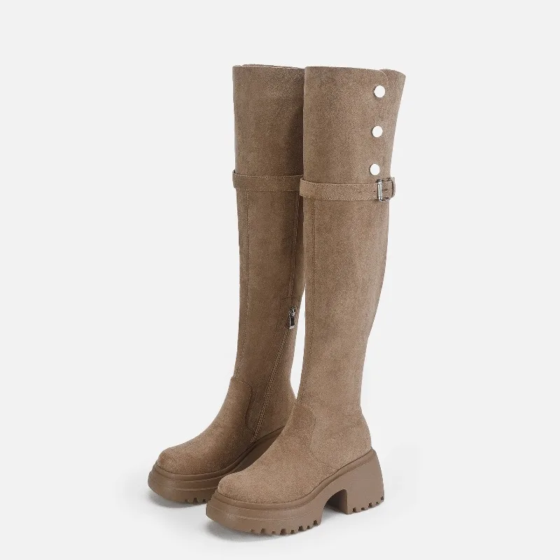 Retro Women's Shoes Exquisite Self Cultivation Knight Boots for Woman Fashion Plush Warm Winter Shoes Designer Shoes Botas Mujer
Retro Women's Shoes Exquisite Self Cultivation Knight Boots for Woman Fashion Plush Warm Winter Shoes Designer Shoes Botas Mujer