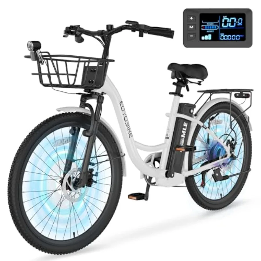 Electric bike for urban commuting: aluminum frame, black, 700W peak power, 7-speed step-through cruiser with 40-mile range and
Electric bike for urban commuting: aluminum frame, black, 700W peak power, 7-speed step-through cruiser with 40-mile range and