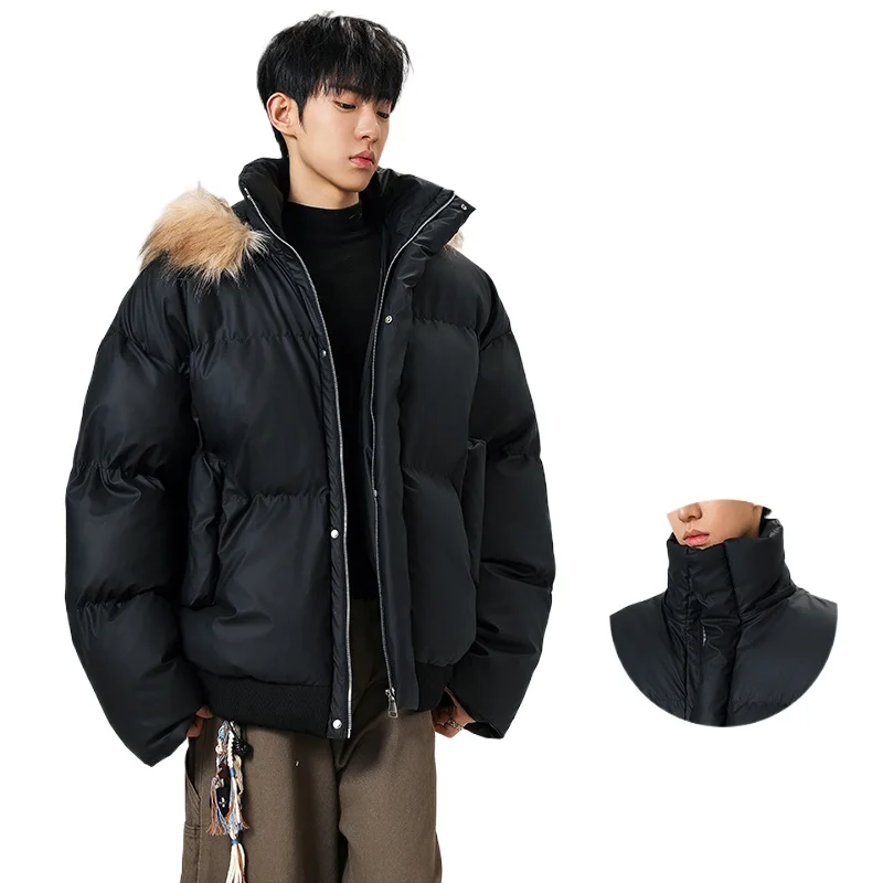Men's Fashion Casual Trend Hooded Fur Collar Cotton Autumn and Winter Advanced American Street Thickened Coat Short Jackets Men
Men's Fashion Casual Trend Hooded Fur Collar Cotton Autumn and Winter Advanced American Street Thickened Coat Short Jackets Men