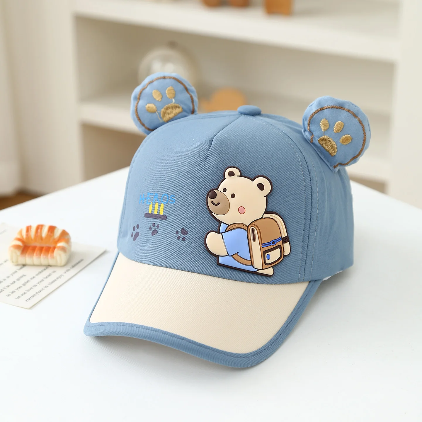 Jigsaw small bear schoolbag with baseball cap letter print sponge top baseball cap for children, soft sun hat for kids
Jigsaw small bear schoolbag with baseball cap letter print sponge top baseball cap for children, soft sun hat for kids