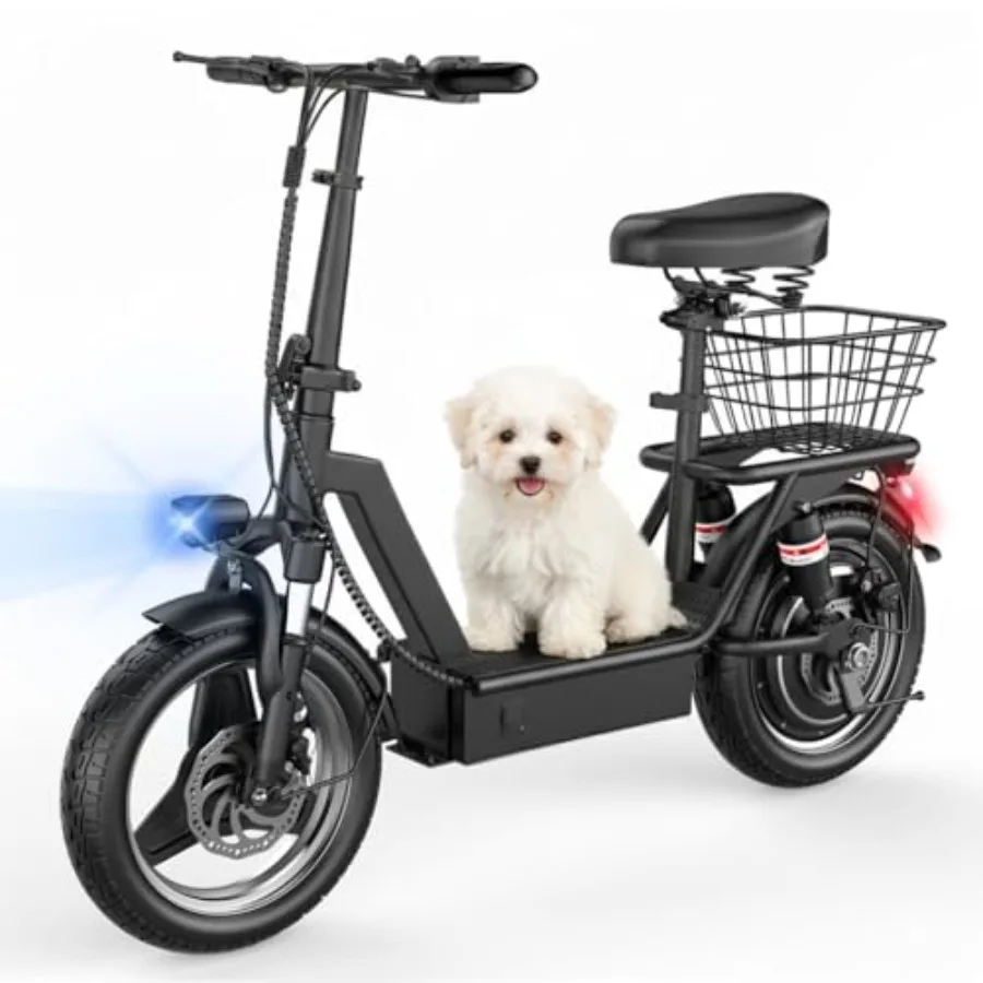 Electric Scooter for Adults: 1000W Peak Motor, 20-25 MPH, 25/35 Miles Range, 14 Foldable Commuting Scooter with Seat, Ample Sto
Electric Scooter for Adults: 1000W Peak Motor, 20-25 MPH, 25/35 Miles Range, 14 Foldable Commuting Scooter with Seat, Ample Sto