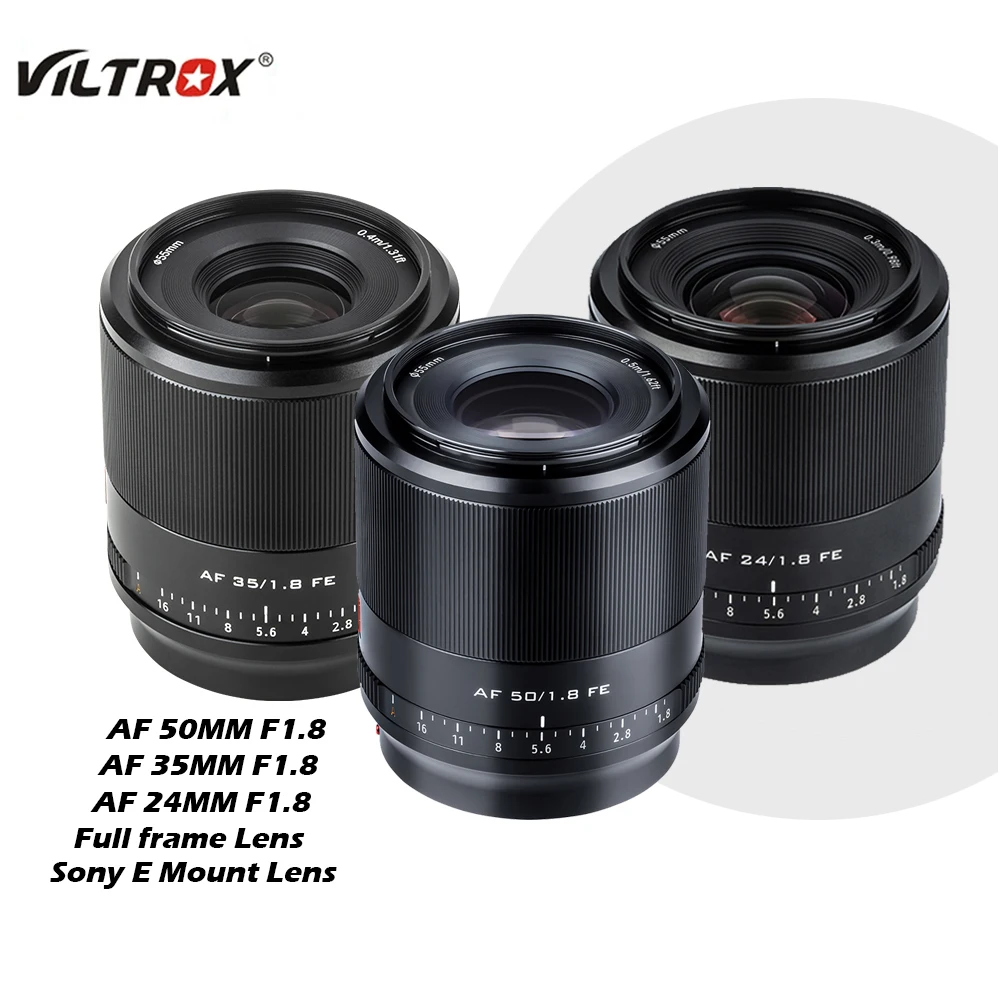 Объектив VILTROX 50 мм 35 мм 24 мм F1.8, E-образное крепление, полноразмерный объектив с автофокусом для Sony E mount Sony Lens A7III A6400, объектив камеры
Объектив VILTROX 50 мм 35 мм 24 мм F1.8, E-образное крепление, полноразмерный объектив с автофокусом для Sony E mount Sony Lens A7III A6400, объектив камеры