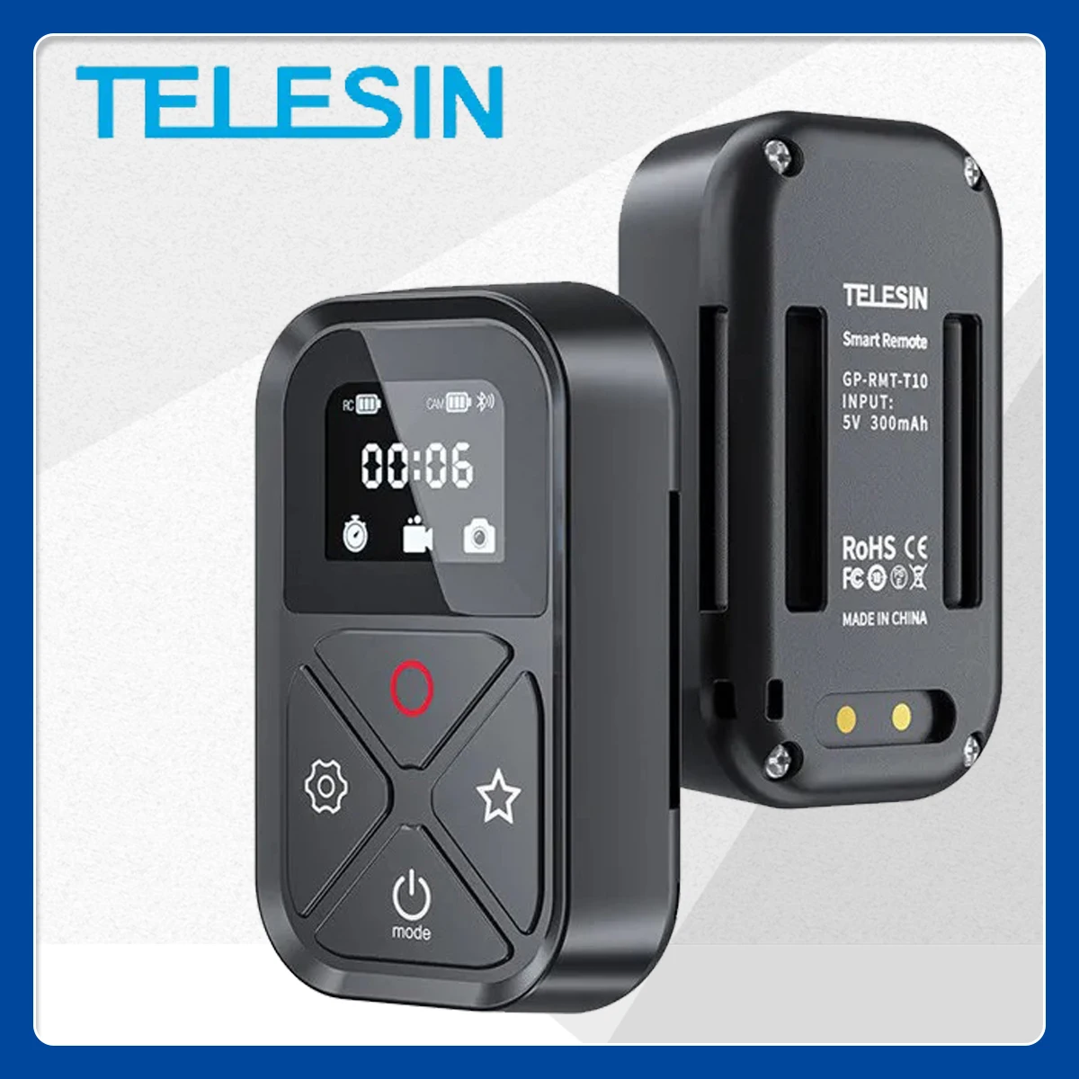 TELESIN T10 Bluetooth пульт дистанционного управления для экшн-камеры Go Pro 80M беспроводной смарт-пульт дистанционного управления для GoPro Hero 12 11 10 9
TELESIN T10 Bluetooth пульт дистанционного управления для экшн-камеры Go Pro 80M беспроводной смарт-пульт дистанционного управления для GoPro Hero 12 11 10 9