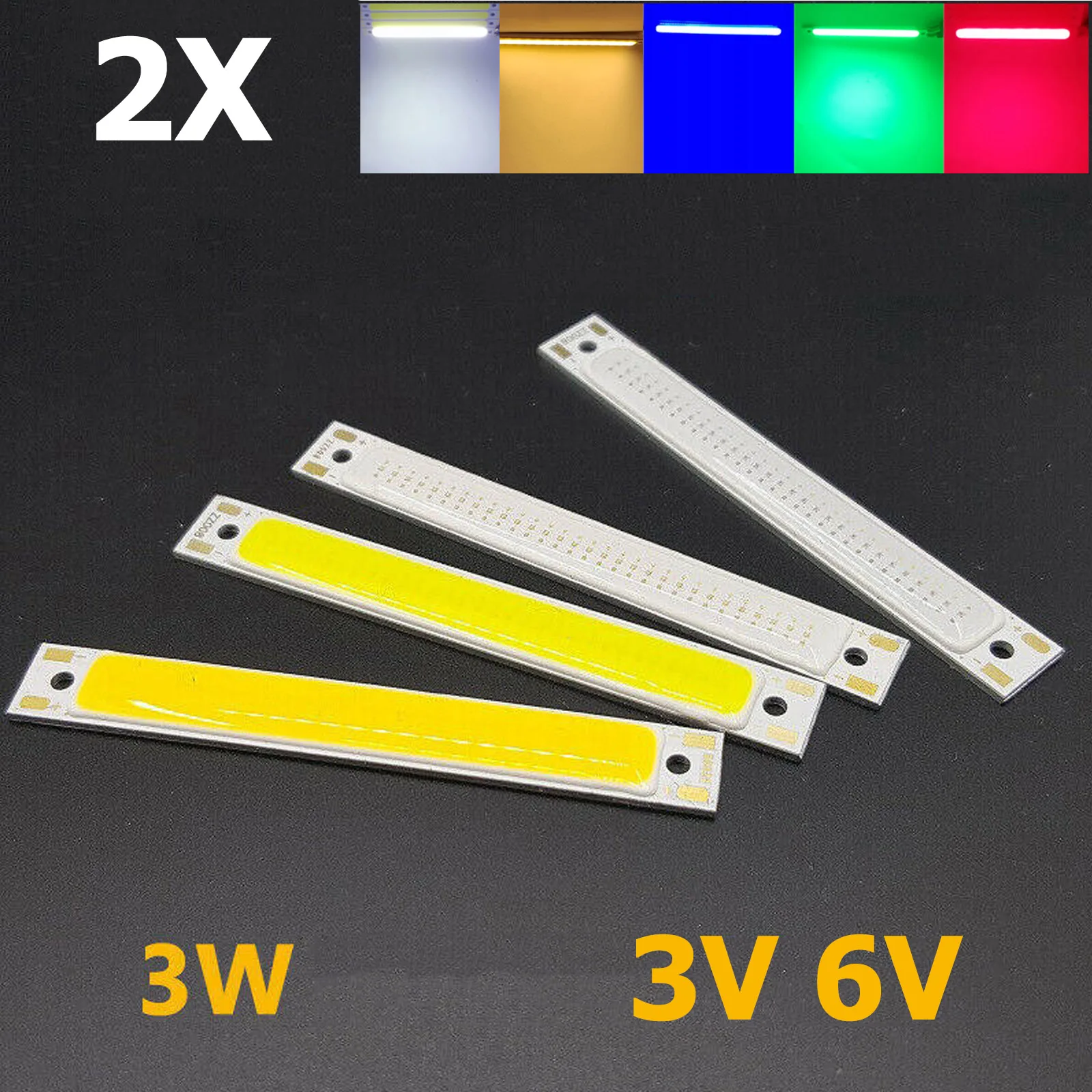 2PCS 60*8mm 3W COB LED Chips Rectangular Bar Light Strip Bright Multicolor Panel Bulb Board Matrix Chip For Source DIY 6Volt
2PCS 60*8mm 3W COB LED Chips Rectangular Bar Light Strip Bright Multicolor Panel Bulb Board Matrix Chip For Source DIY 6Volt