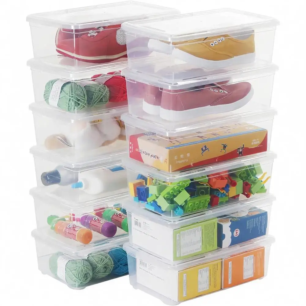 Clear Stackable Shoe Storage Boxes, BPA-Free Nestable Containers, 12 Pack 6 Quart for Home & Office Organization
Clear Stackable Shoe Storage Boxes, BPA-Free Nestable Containers, 12 Pack 6 Quart for Home & Office Organization