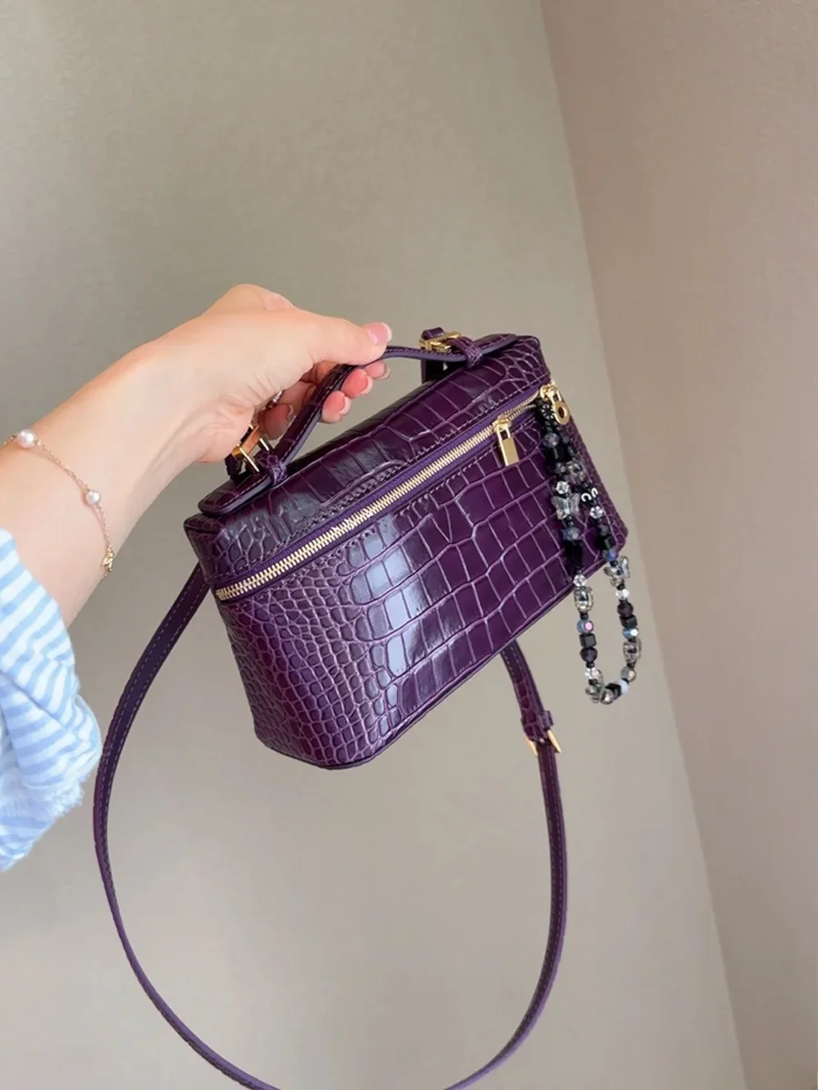 Genuine Leather Crocodile Pattern Purse Purple Lunchbox Bag Women's Handbag oulder Crossbody Bag Mobile Phone Coin Wallet
Genuine Leather Crocodile Pattern Purse Purple Lunchbox Bag Women's Handbag oulder Crossbody Bag Mobile Phone Coin Wallet