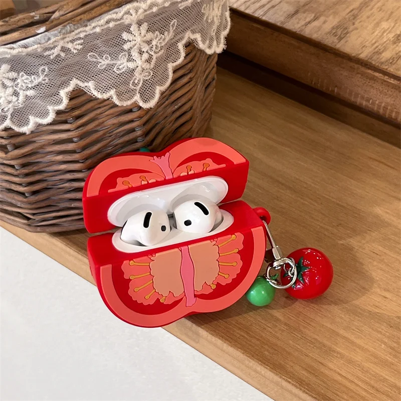 Cute 3D Tomato earphone Case with Charm for Airpods 1 2 3 4 Pro Pro2 Pro3 Silicone Shockproof Cover
Cute 3D Tomato earphone Case with Charm for Airpods 1 2 3 4 Pro Pro2 Pro3 Silicone Shockproof Cover
