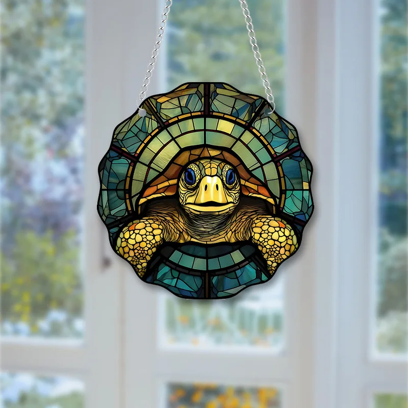 Tortoise pattern glass window decoration with chain pendant room window home decoration Christmas gift
Tortoise pattern glass window decoration with chain pendant room window home decoration Christmas gift