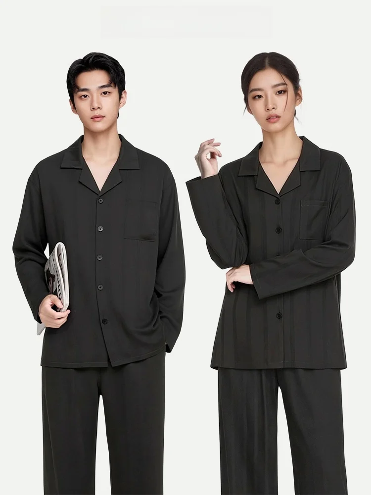 PinkBread Dark Stripe Couple Sleepwear Silk Long Sleeve Spring Autumn Slimming Wearable at Home Comfortable Home Clothes
PinkBread Dark Stripe Couple Sleepwear Silk Long Sleeve Spring Autumn Slimming Wearable at Home Comfortable Home Clothes