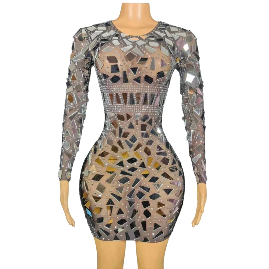Sexy Mirror Sequined Mini Short Dress For Women Long Sleeve Clubwear Birthday Queen Outfit Goddess Senior Night Out Stage Wear
Sexy Mirror Sequined Mini Short Dress For Women Long Sleeve Clubwear Birthday Queen Outfit Goddess Senior Night Out Stage Wear