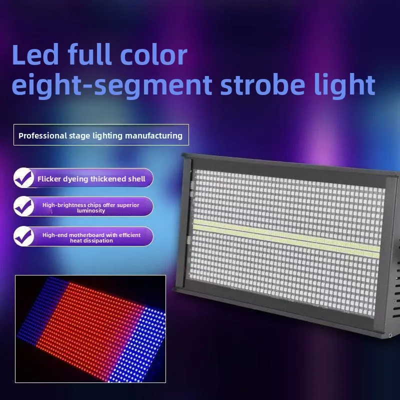 8+8 Segment Full-Color LED Strobe Light, Running Effect Stage Lamp for DJ Bar Live Streaming Background Party
8+8 Segment Full-Color LED Strobe Light, Running Effect Stage Lamp for DJ Bar Live Streaming Background Party