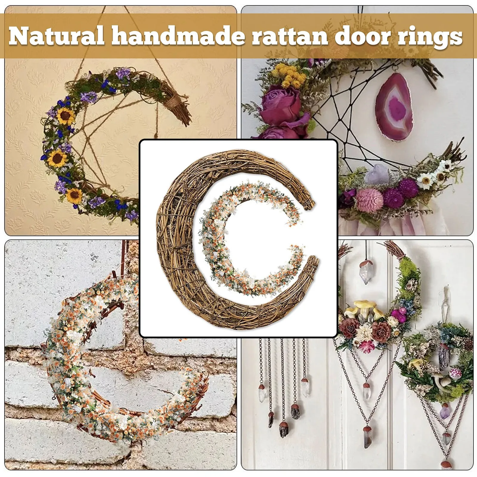2Pcs New Moon Shape Diy Rattan Wreath Handmade Diy Rattan Rings Vine Branch Wreath 20cm Handmade Decorative Flower Wreath 2025
2Pcs New Moon Shape Diy Rattan Wreath Handmade Diy Rattan Rings Vine Branch Wreath 20cm Handmade Decorative Flower Wreath 2025