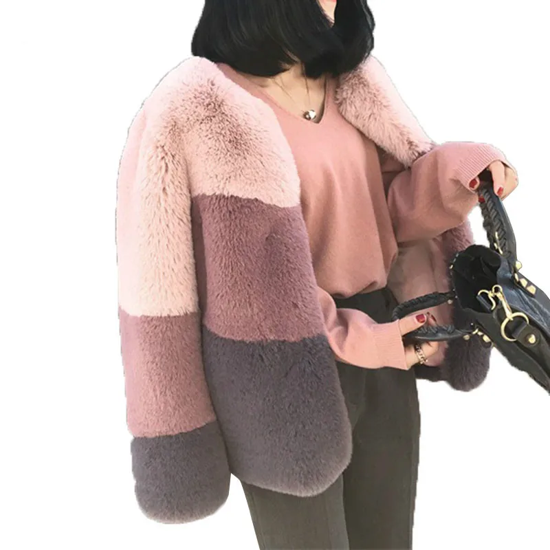 2022 New Temperamental Vintage Fur Coat Winter Soft Imitation Rabbit Short Colored Fur Outwear Mujer Female Jacket Coat
2022 New Temperamental Vintage Fur Coat Winter Soft Imitation Rabbit Short Colored Fur Outwear Mujer Female Jacket Coat