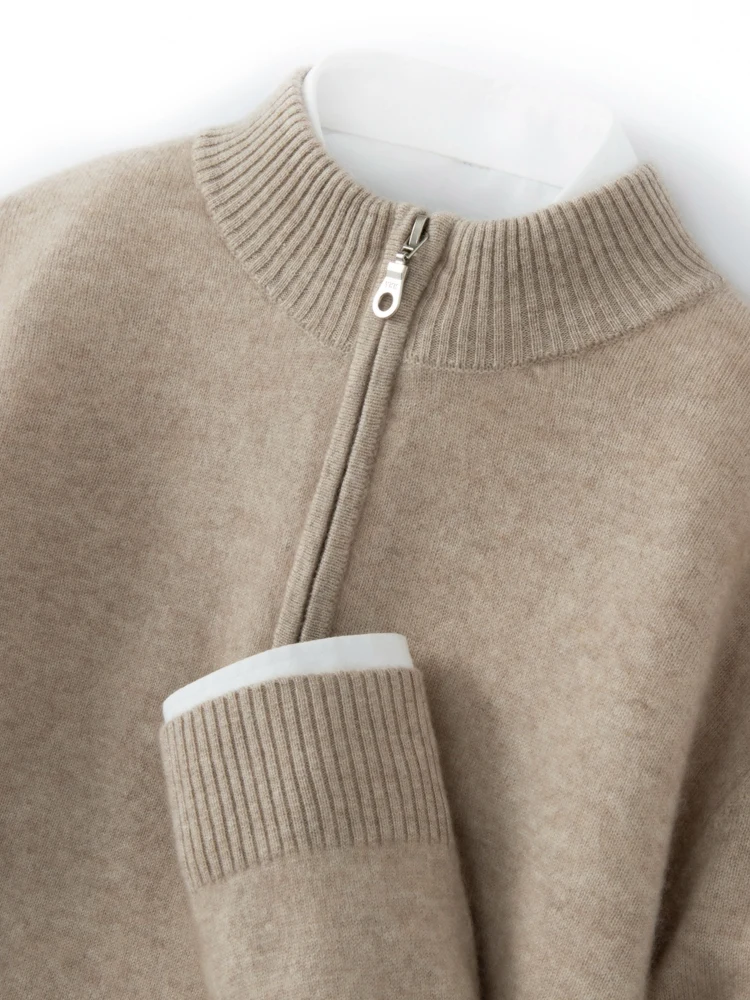 Semi-high-necked zipper autumn and winter new cashmere sweater men's business casual sweater wool knitted long sleeve
Semi-high-necked zipper autumn and winter new cashmere sweater men's business casual sweater wool knitted long sleeve