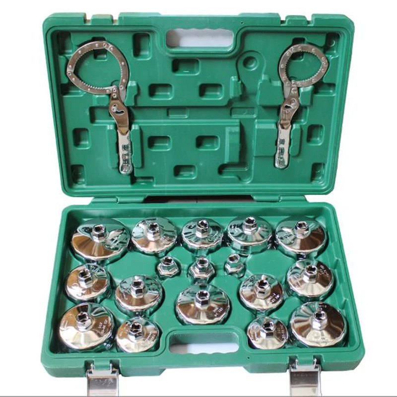 19pcs Bearing Extractor Removal Aluminum Oil Filter Removal Cap Wrench Socket Professional Remover Tool Kit
19pcs Bearing Extractor Removal Aluminum Oil Filter Removal Cap Wrench Socket Professional Remover Tool Kit