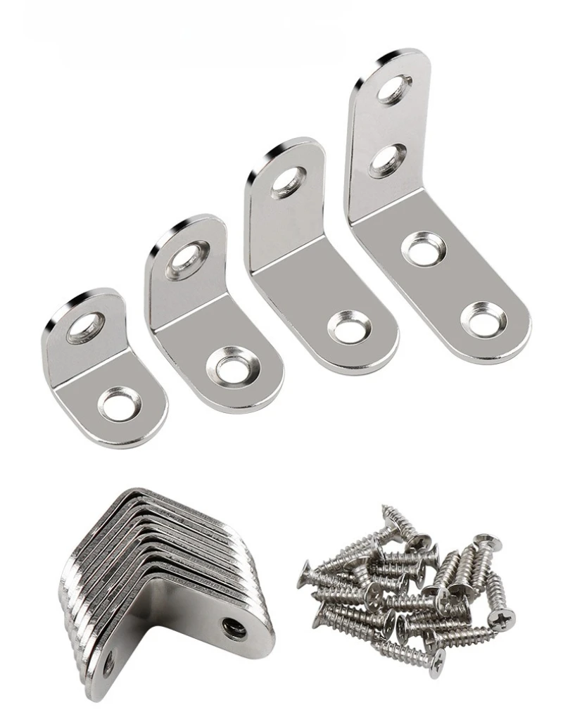 32pcs/set Right Angle Layer Board Brackets with Screws Stainless Steel Corner Bracket Table and Chair Furniture Connector
32pcs/set Right Angle Layer Board Brackets with Screws Stainless Steel Corner Bracket Table and Chair Furniture Connector