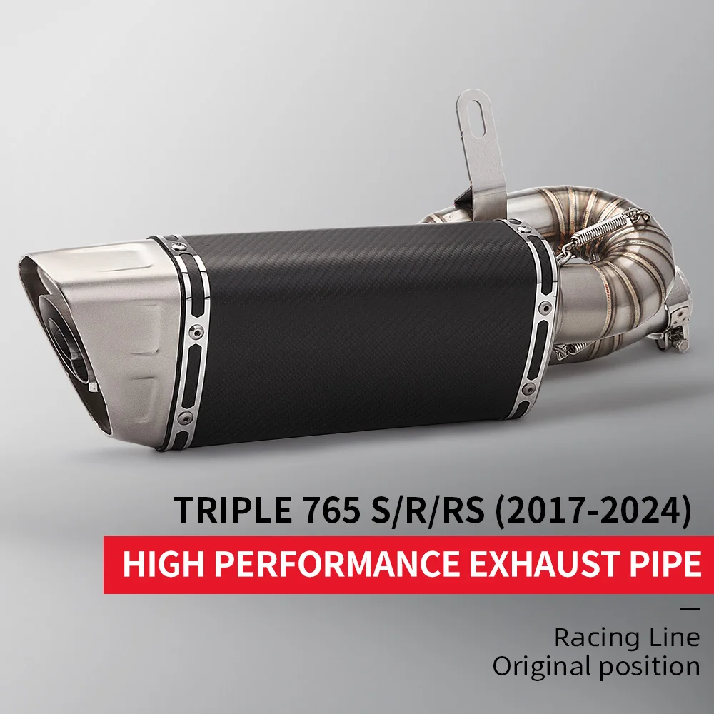 Motorcycle Exhaust Slip on Line Mid Tail Pipe Modified Carbon Muffler for Street Triple 765 R S RS 765R 765S 765RS 17-25
Motorcycle Exhaust Slip on Line Mid Tail Pipe Modified Carbon Muffler for Street Triple 765 R S RS 765R 765S 765RS 17-25