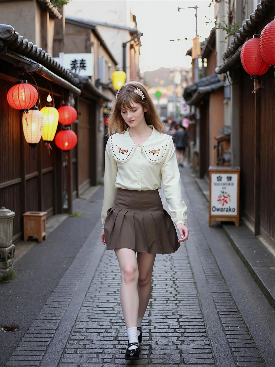 Shirts For Women Lantern Sleeve Peter Pan Collar Mandarin Stand Neck Chinese Style Button Front Female Lady Office Work Blouses
Shirts For Women Lantern Sleeve Peter Pan Collar Mandarin Stand Neck Chinese Style Button Front Female Lady Office Work Blouses