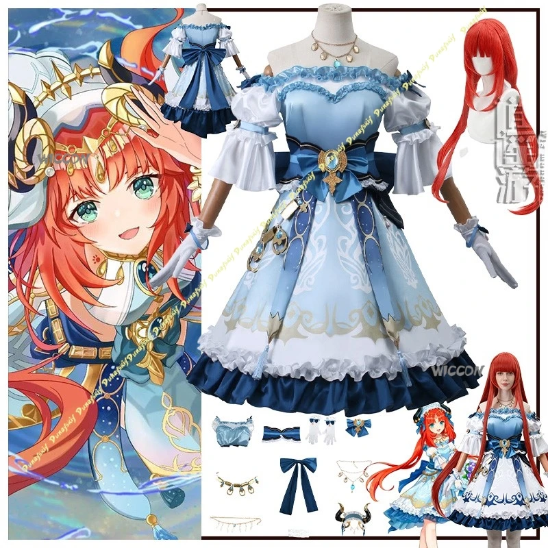 Game Cosplay Costumes Genshin Impact Nilou Girls Wig Suit Dress Lolita Dress Blue Skirt Cute Bow Accessories Christmas Halloween
Game Cosplay Costumes Genshin Impact Nilou Girls Wig Suit Dress Lolita Dress Blue Skirt Cute Bow Accessories Christmas Halloween