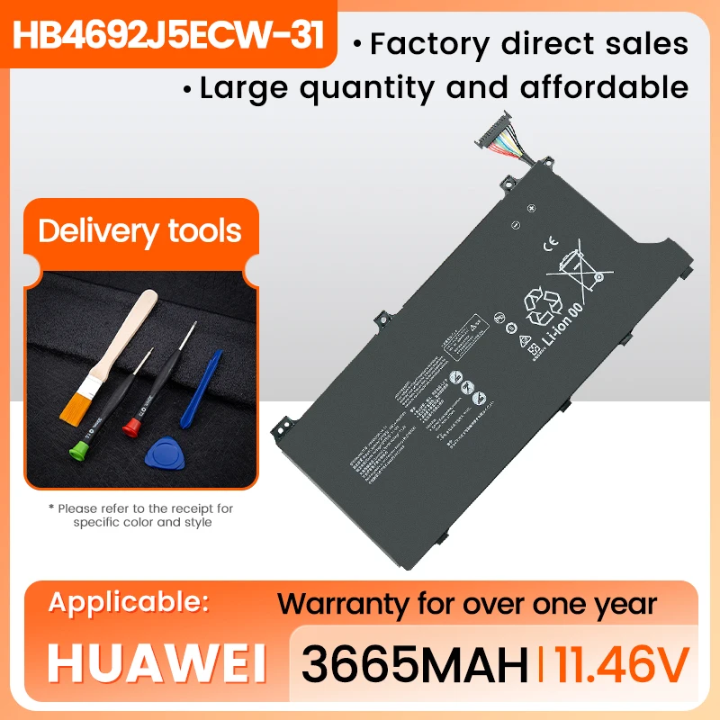 New 11.46V 42Wh HB4692J5ECW-31 Laptop Battery For Huawei Matebook D15 BoB-WAE9P Boh-WAQ9RP HLY-19R HNL-WFP9 WFQ9 WRTD-WFH9
New 11.46V 42Wh HB4692J5ECW-31 Laptop Battery For Huawei Matebook D15 BoB-WAE9P Boh-WAQ9RP HLY-19R HNL-WFP9 WFQ9 WRTD-WFH9