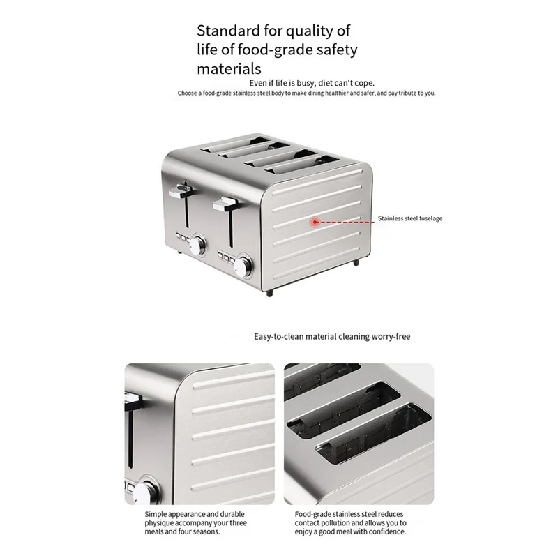 AD-Toaster With Auto Shut Off - Extra Wide Slots And Removable Drop-Down Crumb Tray With Cancel EU Plug
AD-Toaster With Auto Shut Off - Extra Wide Slots And Removable Drop-Down Crumb Tray With Cancel EU Plug