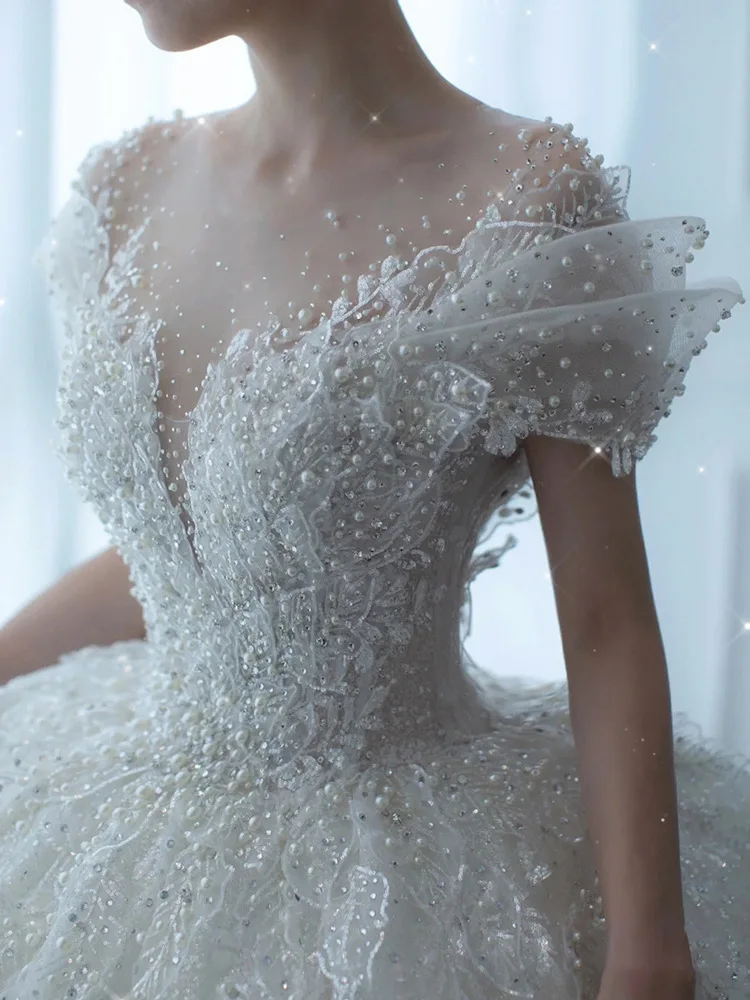 D120 2024 Princess Sexy Luxury Crystal Beaded Wedding Dress Puff Tulle White Wedding Gown Simple Bride Dress Women
D120 2024 Princess Sexy Luxury Crystal Beaded Wedding Dress Puff Tulle White Wedding Gown Simple Bride Dress Women