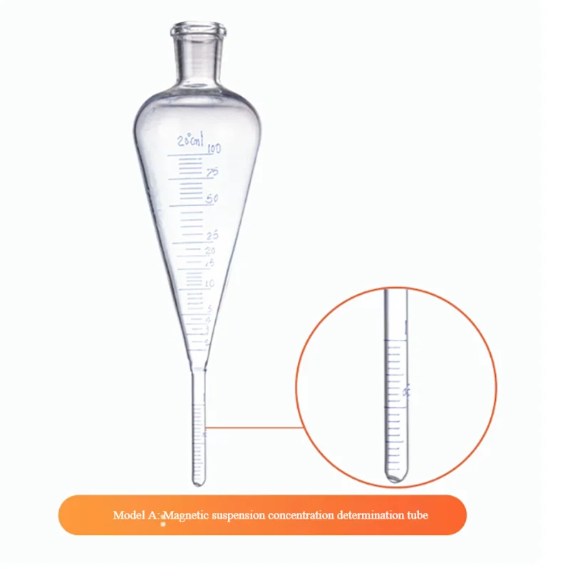 100ml graduated concentration bottle, pear-shaped measuring tube, magnetic suspension concentration measuring tube
100ml graduated concentration bottle, pear-shaped measuring tube, magnetic suspension concentration measuring tube