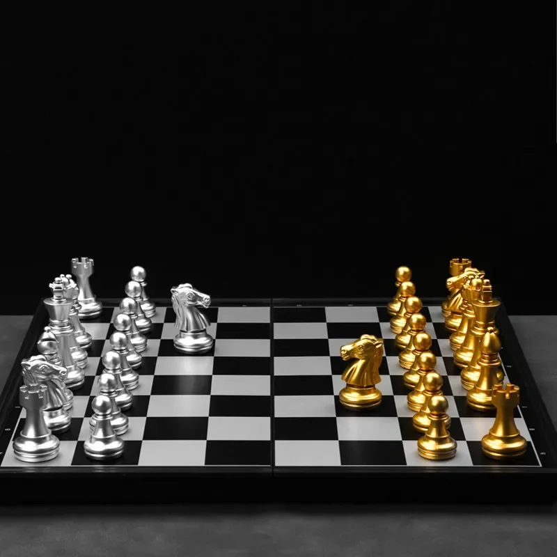 Gold Silver Magnetic Chess Set Plastic Chess Game Medieval Chess Set Middle Big Large Size with Chessboard Chess Pieces
Gold Silver Magnetic Chess Set Plastic Chess Game Medieval Chess Set Middle Big Large Size with Chessboard Chess Pieces