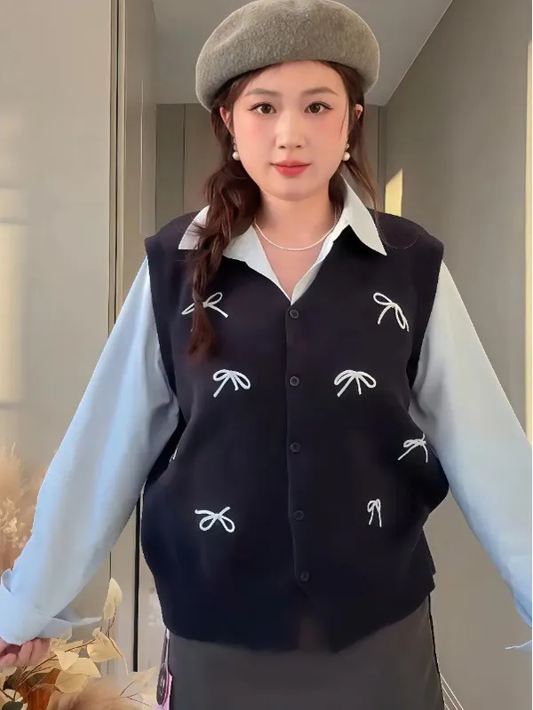 plus Size Women's College Sle irt Autumn Knot Splice Slimming Vest Fake Two-Piece Ne Long Sve Blouse
plus Size Women's College Sle irt Autumn Knot Splice Slimming Vest Fake Two-Piece Ne Long Sve Blouse