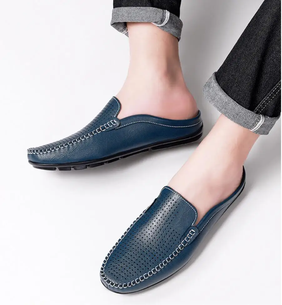 2026 Closed Toe Half Shoes for Men Black Blue Mules Slippers Slip on Genuine Cowhide Leather Luxury Flat Sandals Man Summer
2026 Closed Toe Half Shoes for Men Black Blue Mules Slippers Slip on Genuine Cowhide Leather Luxury Flat Sandals Man Summer