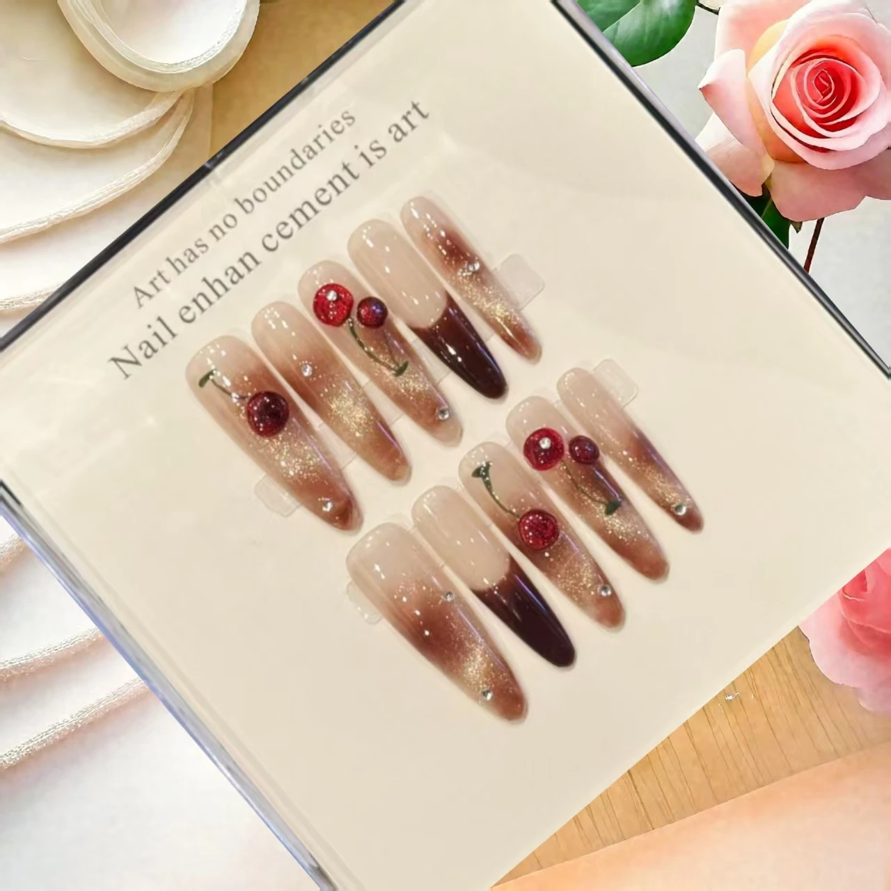 10 шт., роскошный пресс ручной работы на ногтях, осень-зима, белый цвет омбре, усилитель черепахи, янтарная вишня, дизайн с 4 шт., вкладки для ногтей
10 шт., роскошный пресс ручной работы на ногтях, осень-зима, белый цвет омбре, усилитель черепахи, янтарная вишня, дизайн с 4 шт., вкладки для ногтей