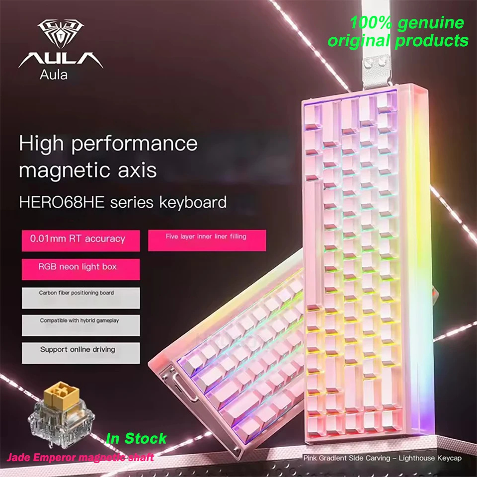 Original AULA HERO 68HE Magnetic Switch Keyboard Rapid Trigger 8K Return Esports Gamer Keyboard RGB Wired Gaming Keyboard
Original AULA HERO 68HE Magnetic Switch Keyboard Rapid Trigger 8K Return Esports Gamer Keyboard RGB Wired Gaming Keyboard