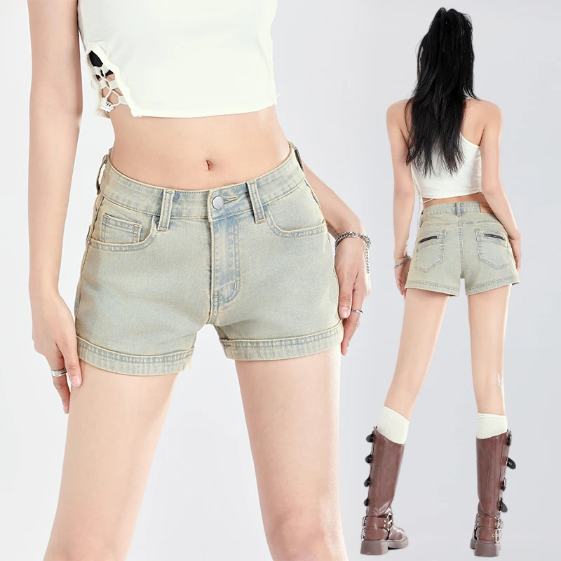 2026 Summer Brand Hot Girl High Waist Elastic Retro Women's Denim Shorts Zipper Pockets Slim Fit Girls Vintage Fashion Jeans
2026 Summer Brand Hot Girl High Waist Elastic Retro Women's Denim Shorts Zipper Pockets Slim Fit Girls Vintage Fashion Jeans